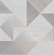 Fine Décor Melrose Grey Geometric Metallic effect Smooth Wallpaper