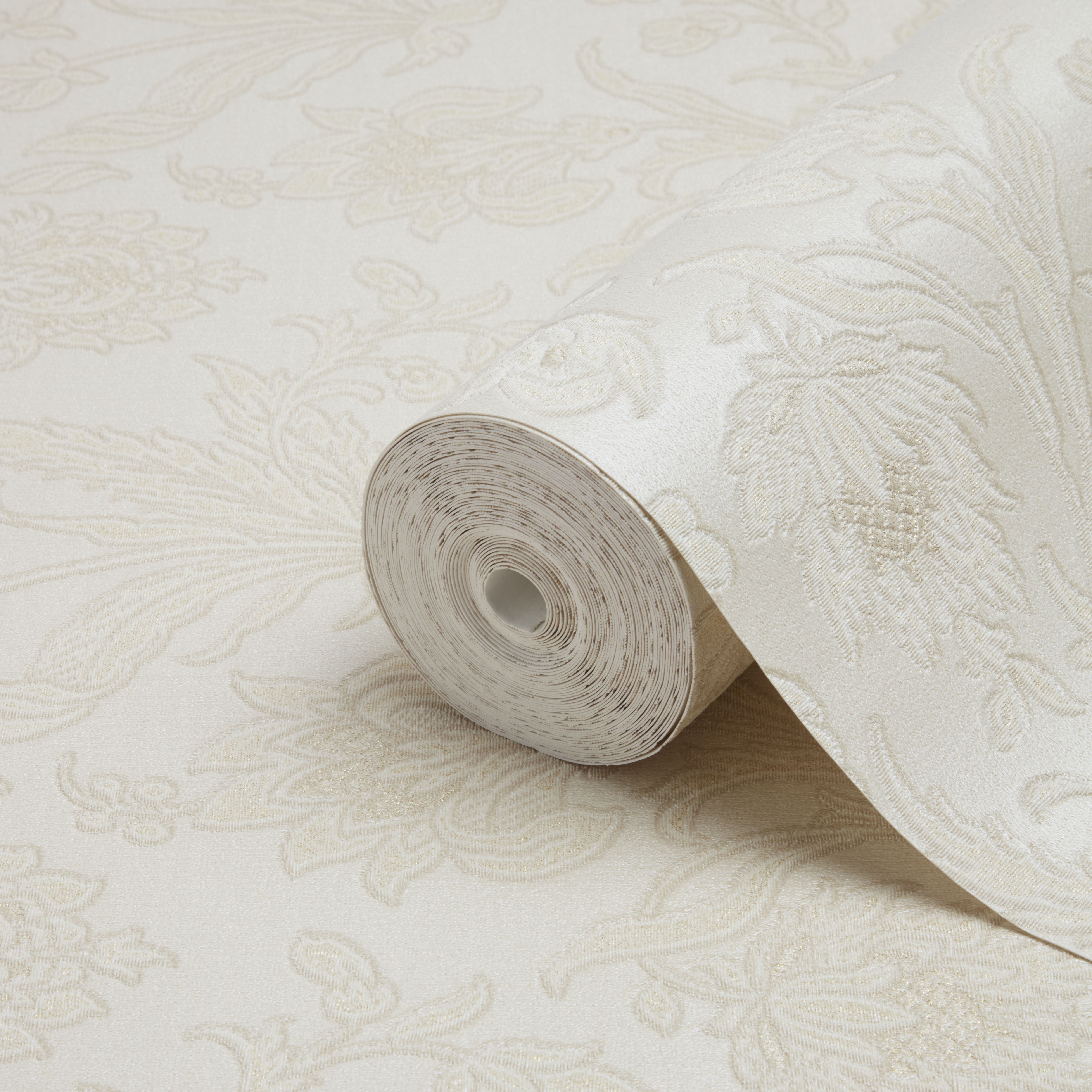 Fine Décor Verona Beige Floral Glitter effect Textured Wallpaper DIY