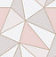 Fine Décor Apex Geometric Rose gold effect Smooth Wallpaper Sample