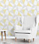 Fine Décor Apex Grey & yellow Geometric Metallic effect Smooth Wallpaper Sample