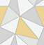 Fine Decor Apex Grey & yellow Metallic effect Geometric Smooth Wallpaper Sample