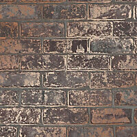 Fine Décor Brown Brick Wallpaper