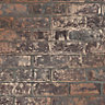 Fine Décor Brown Brick Wallpaper