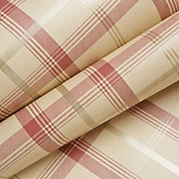 Fine Décor Cambridge Red Gold effect Smooth Wallpaper
