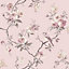 Fine Décor Chinoiserie Pink Foliage & birds Smooth Wallpaper