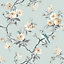 Fine Décor Chinoiserie Teal Foliage & birds Smooth Wallpaper