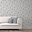 Fine Décor Grey Birds Glitter effect Wallpaper