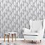 Fine Décor Grey Geometric Embossed Wallpaper