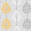 Fine Décor Grey Tree Glitter effect Wallpaper