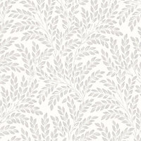 Fine Décor Jade Soft white Leaf Wallpaper