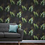 Fine Décor Kalani Black & green Palm leaf Wallpaper