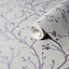 Fine Décor Laurel Mauve Floral Smooth Wallpaper Sample