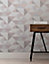 Fine Décor Melrose Grey Geometric Metallic effect Smooth Wallpaper Sample