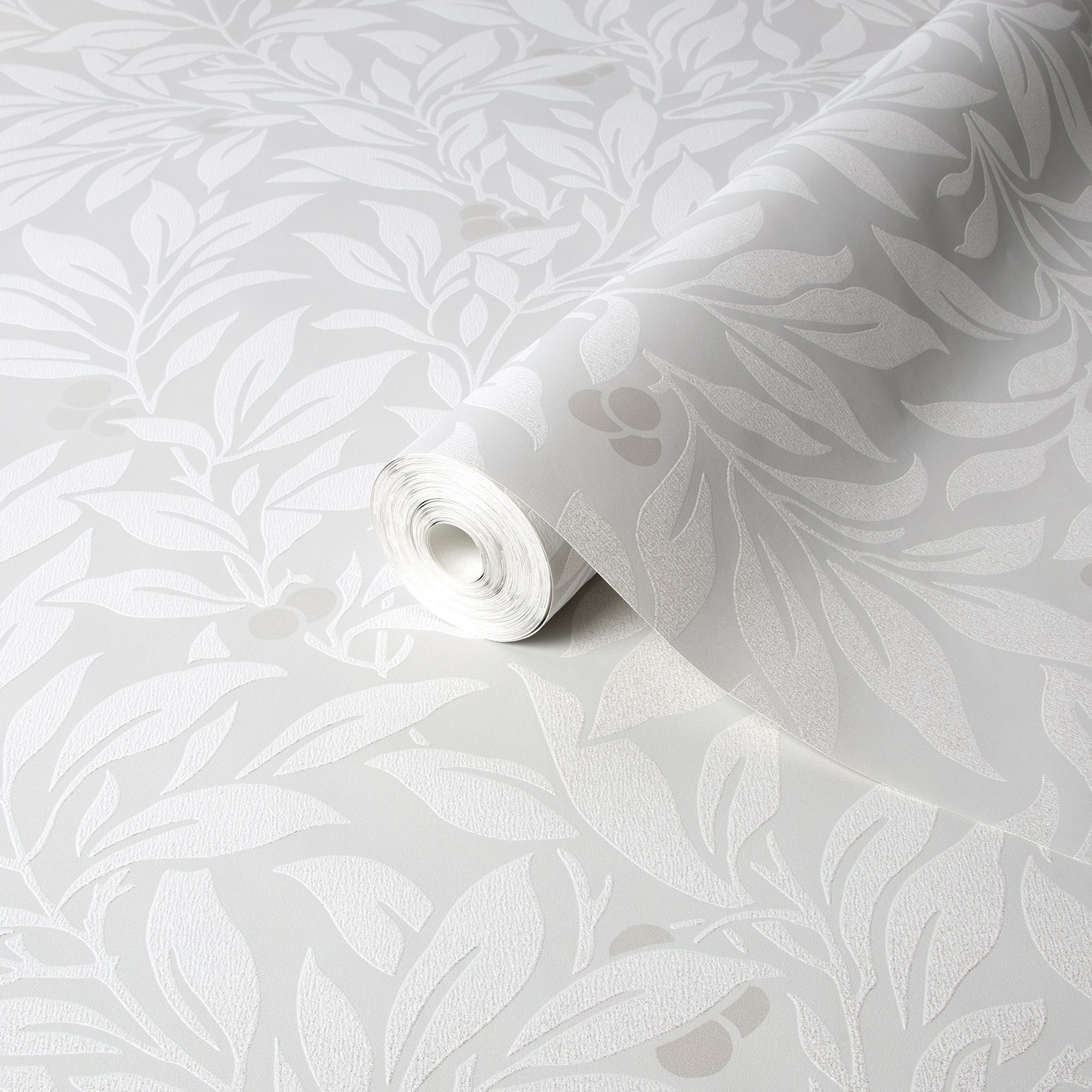 Fine Decor Mulberry Soft grey Floral Smooth Wallpaper Sample DIY at B&Q