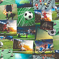 Fine Décor Multicolour Football Wallpaper