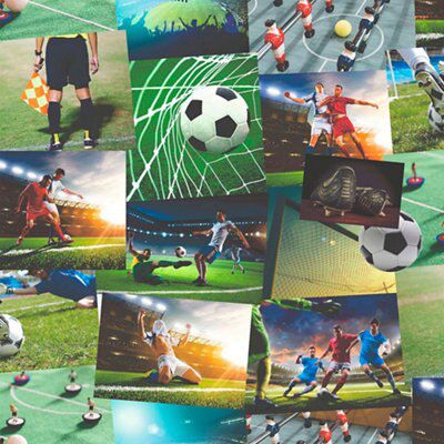 Fine Decor Multicolour Football Wallpaper