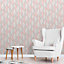 Fine Decor Pink Metallic effect Geometric Embossed Wallpaper