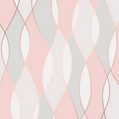 Fine Decor Pink Metallic effect Geometric Embossed Wallpaper