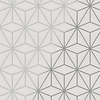 Fine Décor Pulse Geometric Metallic effect Embossed Wallpaper Sample