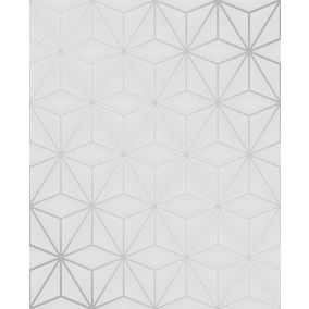 Fine Décor Pulse Geometric Metallic effect Embossed Wallpaper
