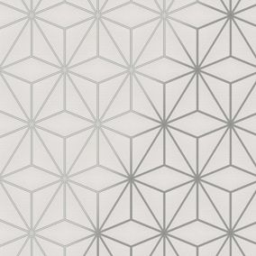 Fine Decor Pulse Metallic effect Geometric Embossed Wallpaper Sample