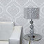 Fine Décor Sparkle Soft grey Glitter effect Embossed Wallpaper