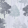 Fine Décor Tree Metallic effect Textured Wallpaper
