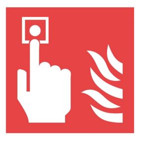 Fire alarm symbol PVC Safety sign, (H)100mm (W)100mm