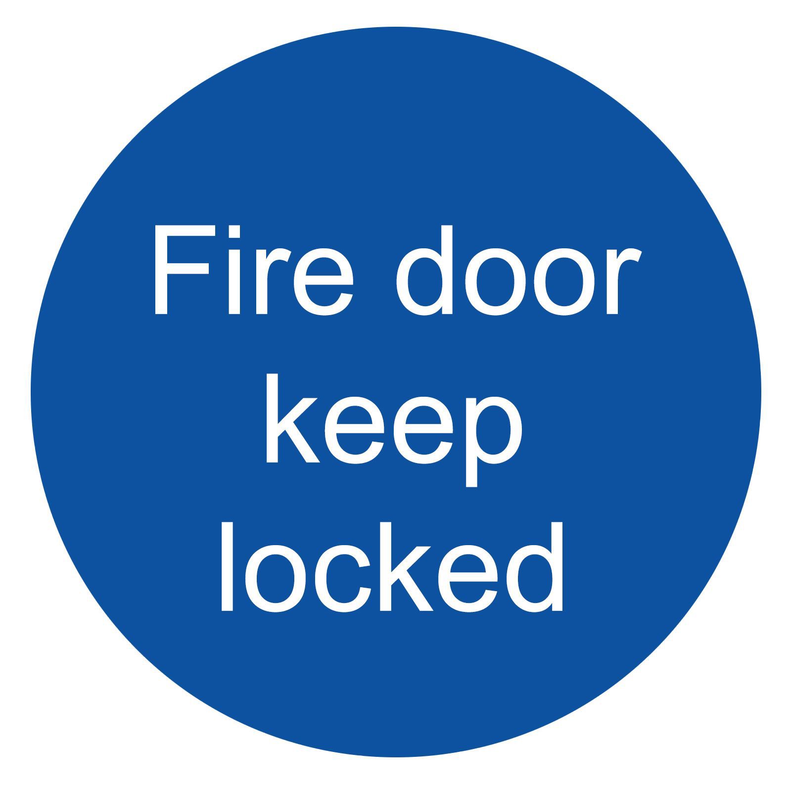 Fire door keep locked PVC Safety sign, (H)100mm (W)100mm | DIY at B&Q