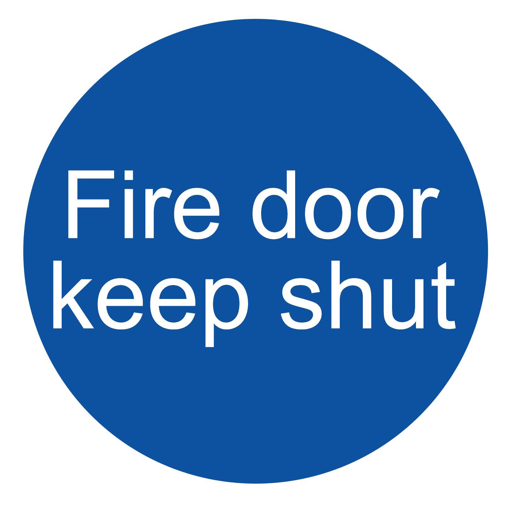 Fire door keep shut PVC Safety sign, (H)100mm (W)100mm | DIY at B&Q