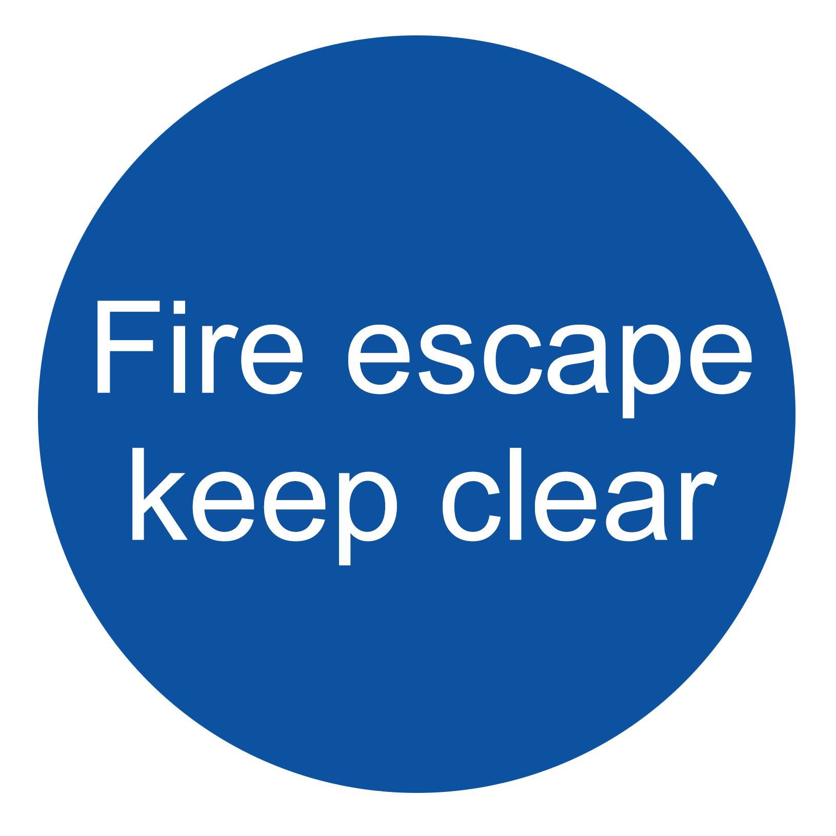 Fire escape keep clear PVC Safety sign, (H)100mm (W)100mm | DIY at B&Q