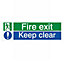 Fire exit keep clear PVC Safety sign, (H)125mm (W)400mm