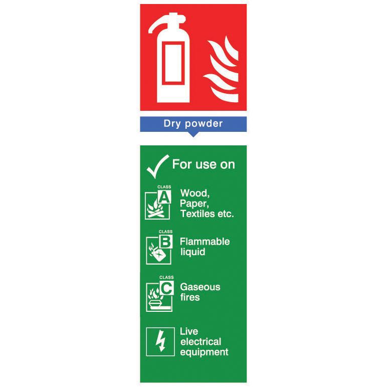 Fire hydrant dry powder PVC Safety sign, (H)280mm (W)85mm