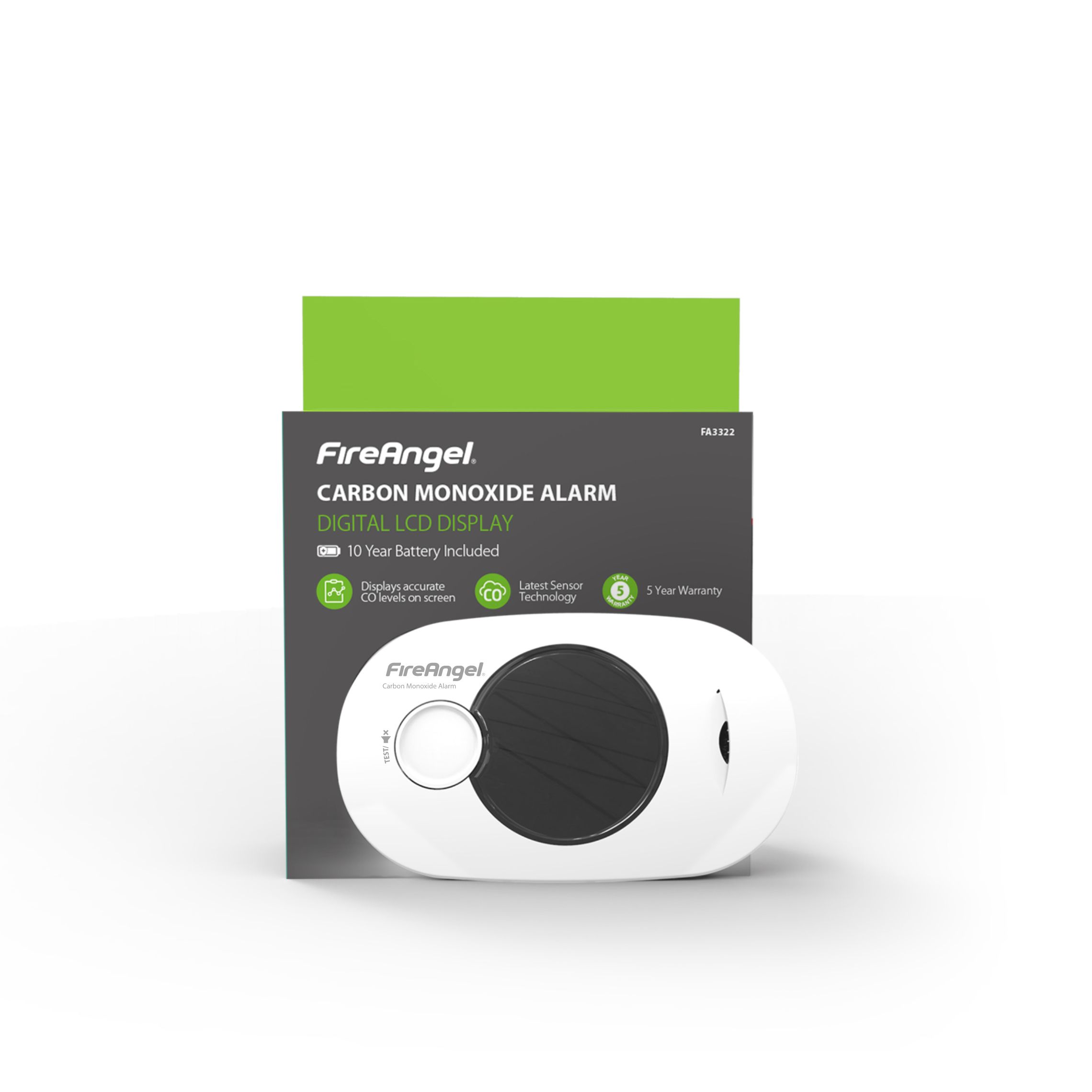FireAngel Digital FA3322-EUX10 Standalone Electro-chemical Carbon monoxide Alarm with 10-year lifetime battery - 3