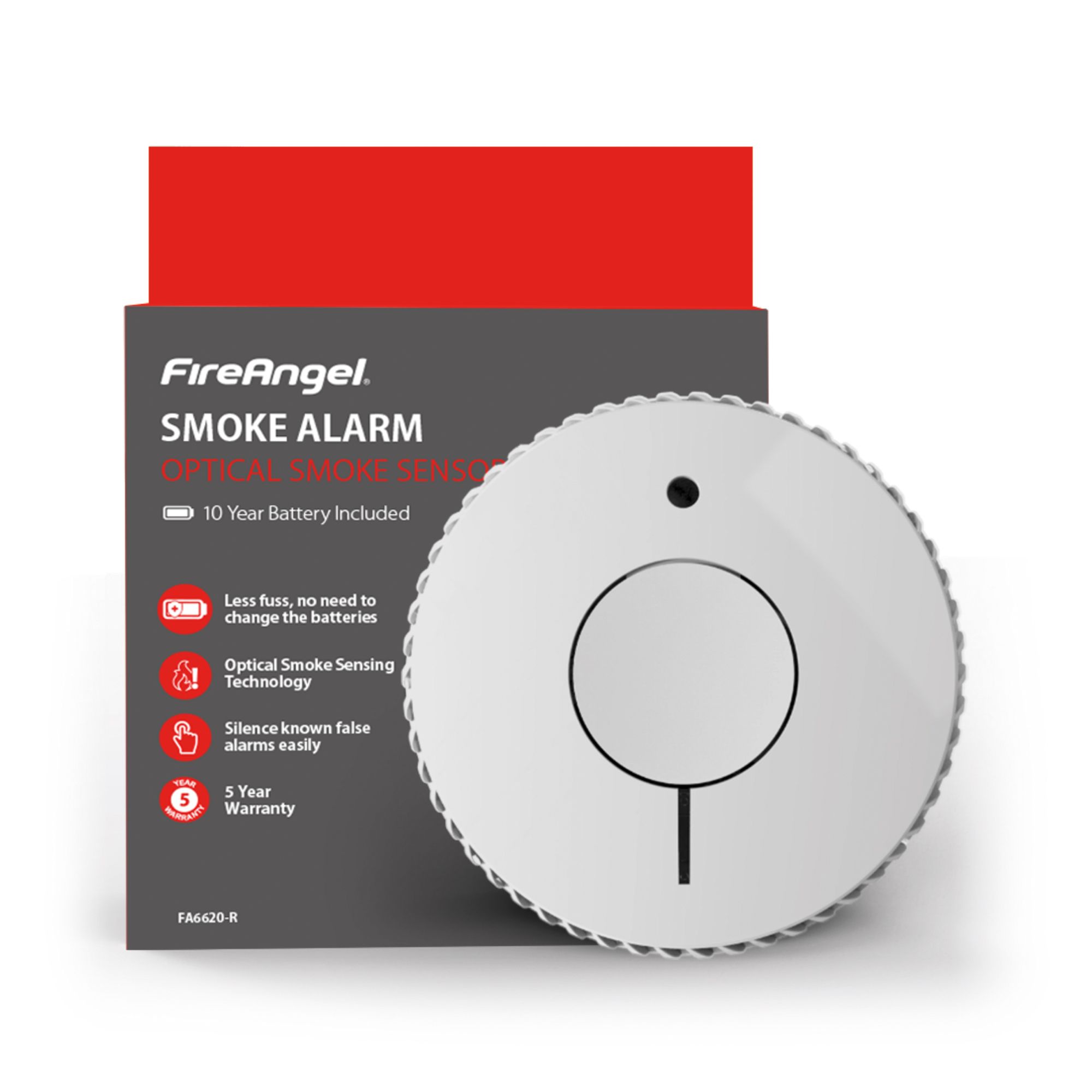 FireAngel FA6620-R Standalone Optical Smoke Alarm with 10-year lifetime battery - 4
