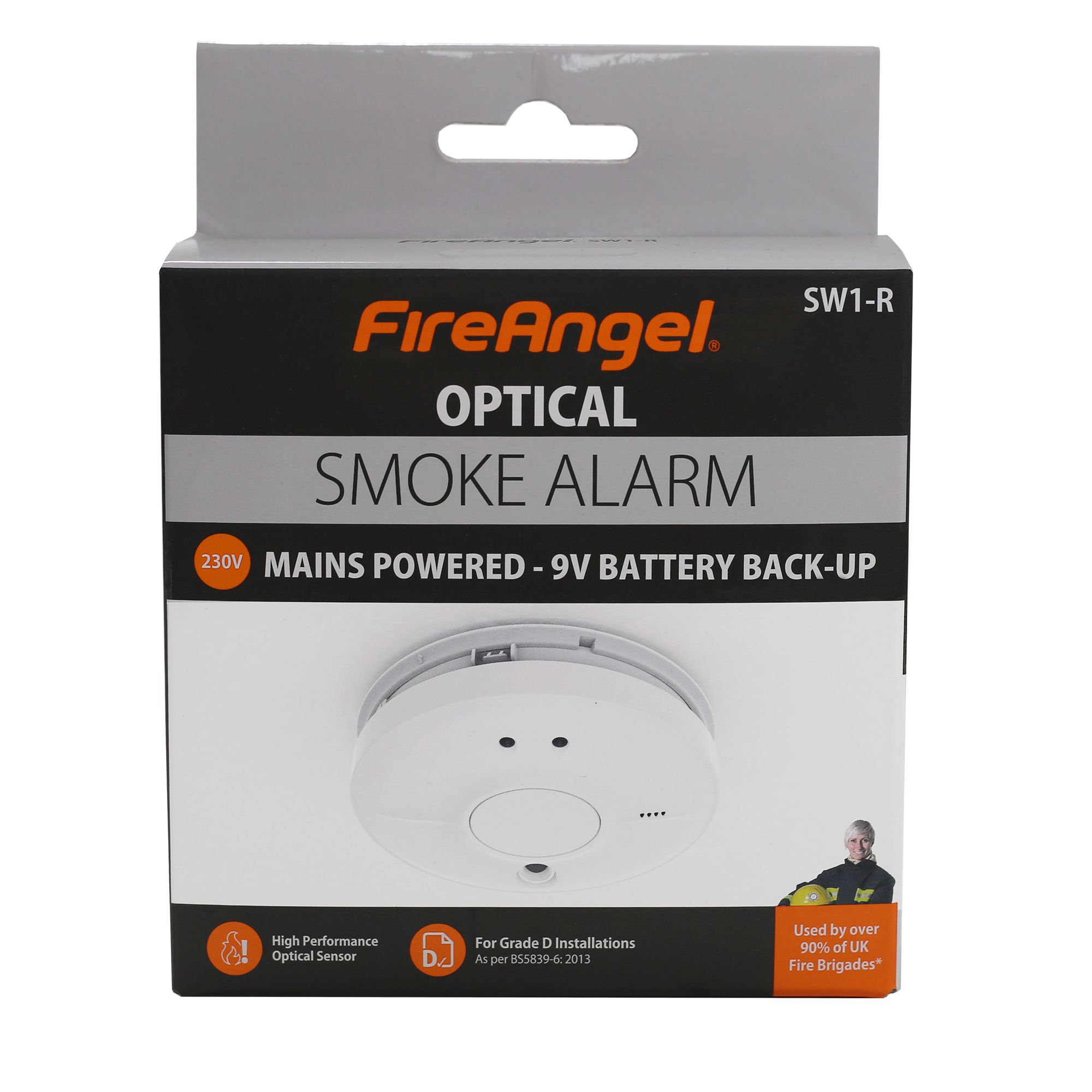 FireAngel Smoke Alarm SW1-R Interlinked Optical Smoke Alarm with 1-year battery