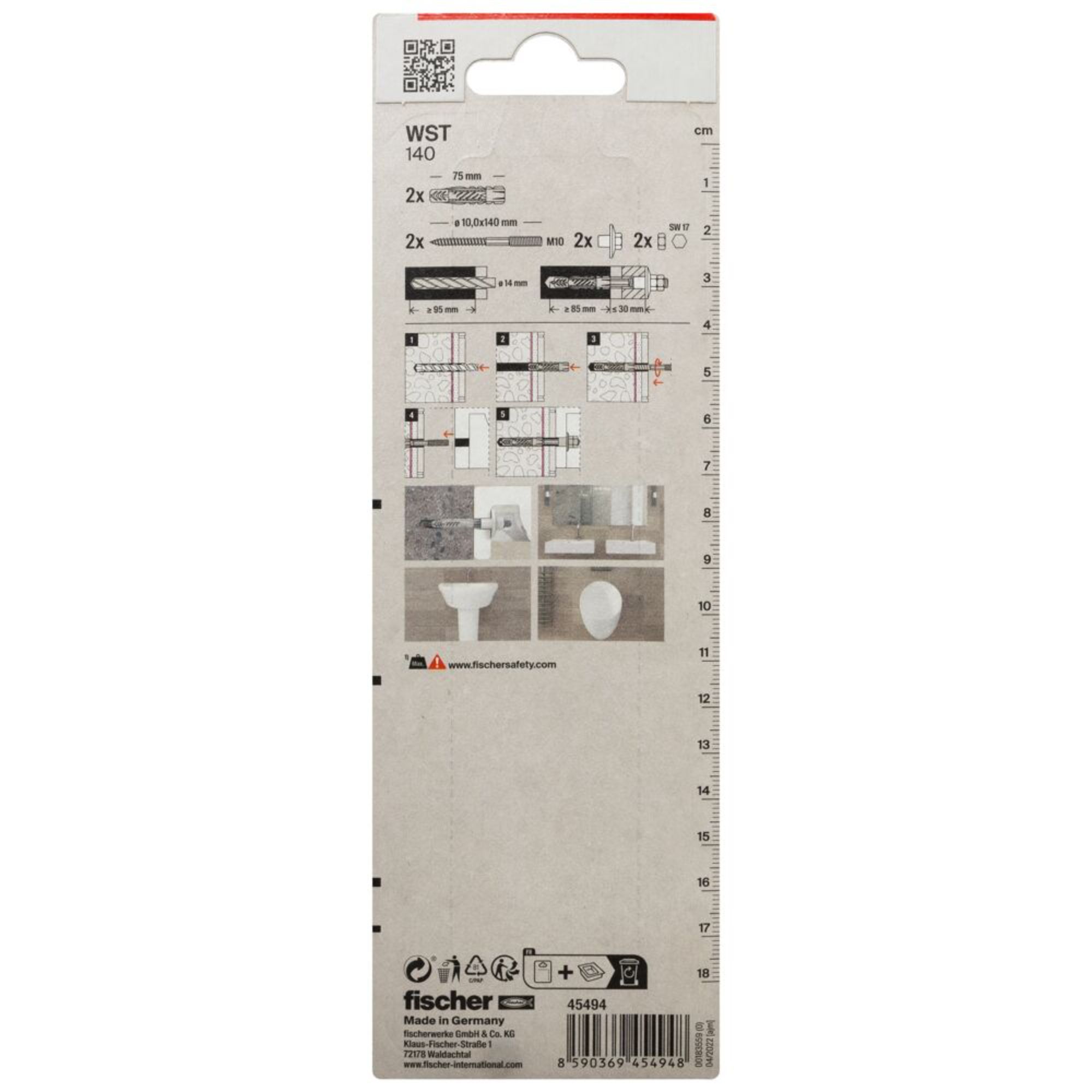 Fischer 8 piece Basin fixing kit