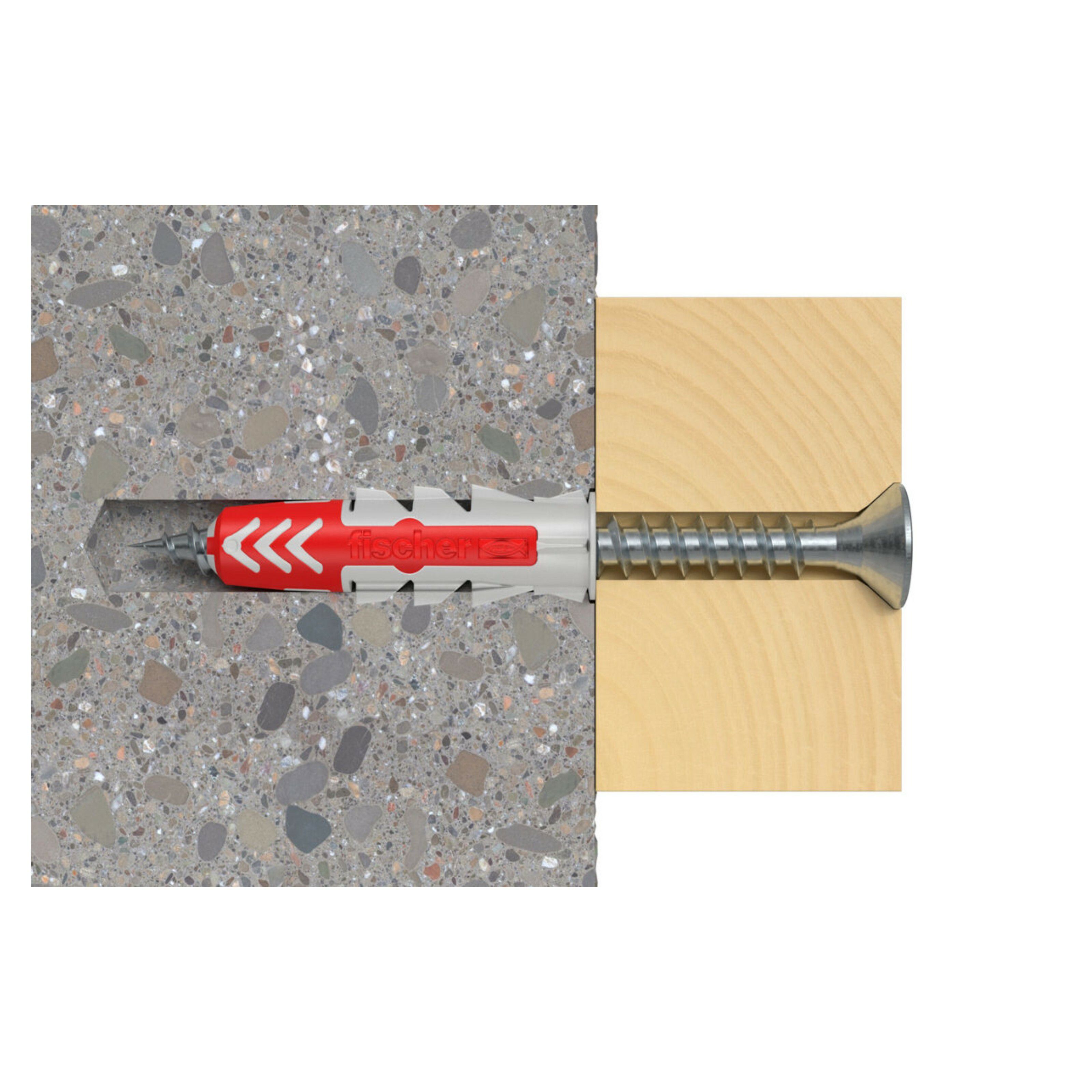 Fischer DuoPower Grey & red Nylon Wall plug, 210 pieces