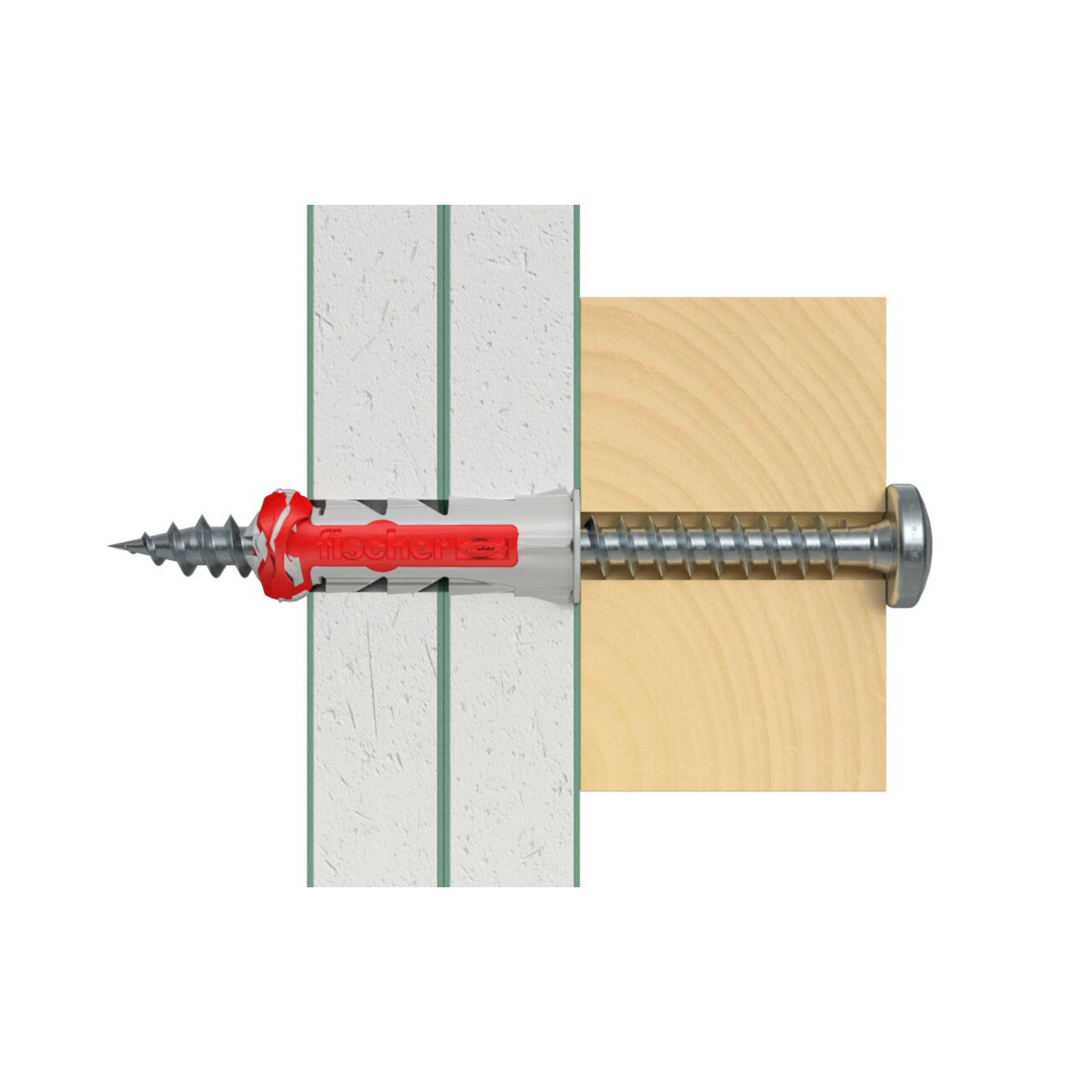 Fischer DuoPower Grey & red Nylon Wall plug (Dia)8mm (L)40mm, Pack of 18