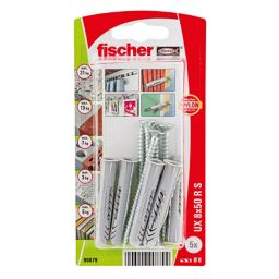 Fischer Grey Nylon & steel Multi-purpose screw & wall plug (L)50mm (Dia)8mm, Pack of 5