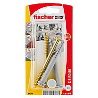Fischer Grey Nylon & steel Toilet floor fixing kit 80mm, Pack of 2