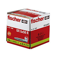 Fischer Grey Nylon Wall plug (L)50mm (Dia)6mm, Pack of 100