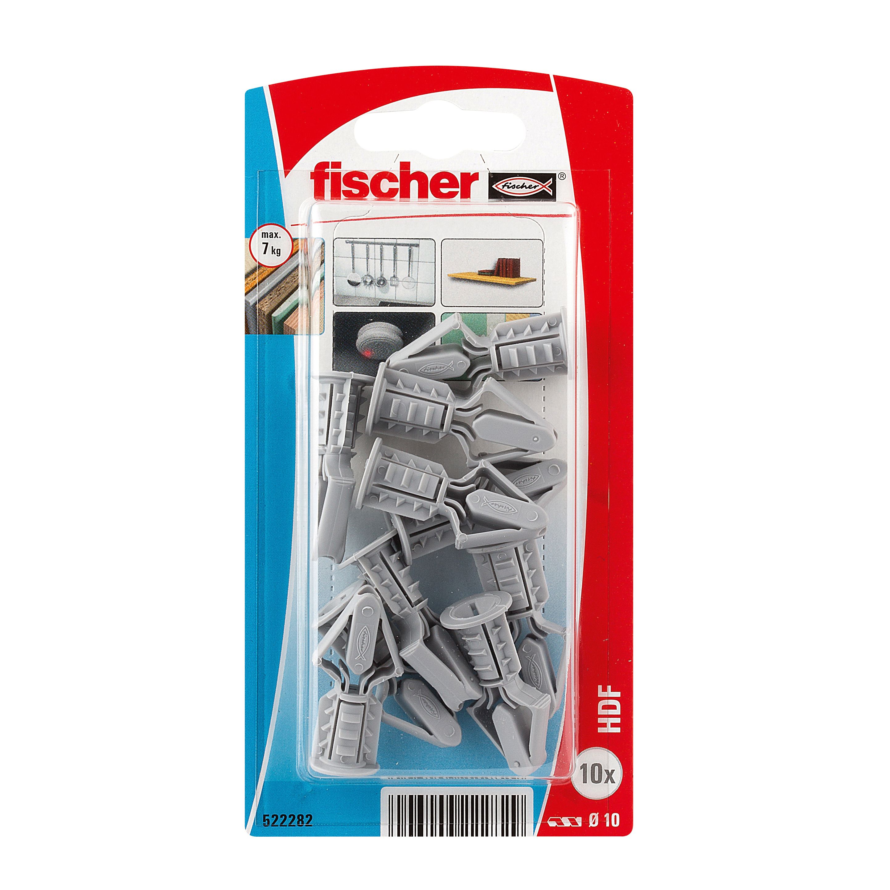 Fischer Nylon Hollow wall anchor (Dia)10mm (L)35mm, Pack of 10