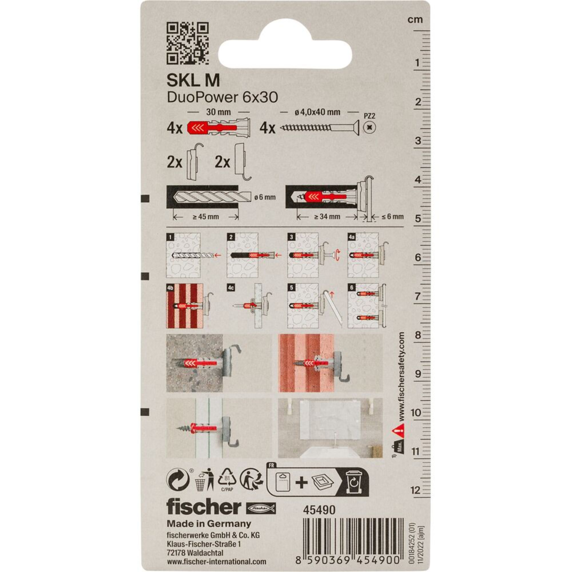 Fischer PZ Raised-countersunk Zinc-plated Grey Mirror screw (Dia)4mm (L)30mm, Pack of 4