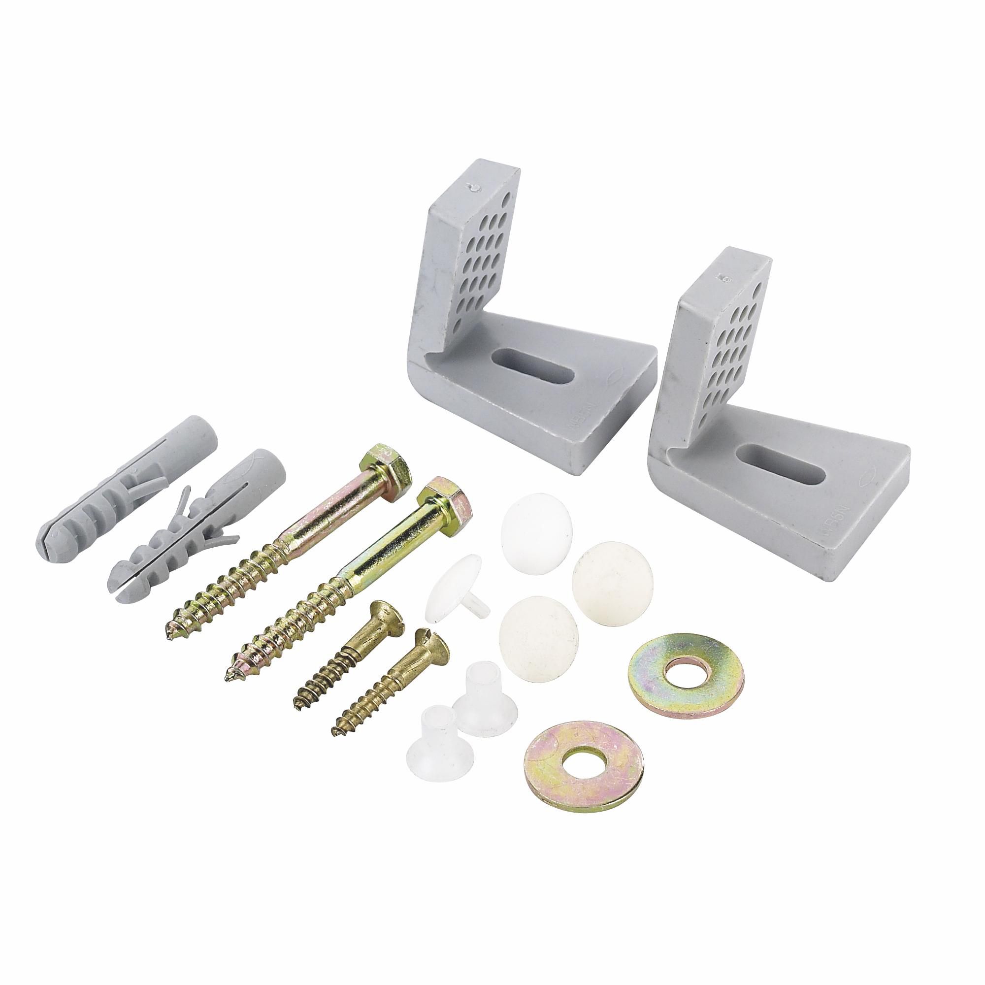 Fischer Silver Nylon & steel Bidet & toilet fixing kit