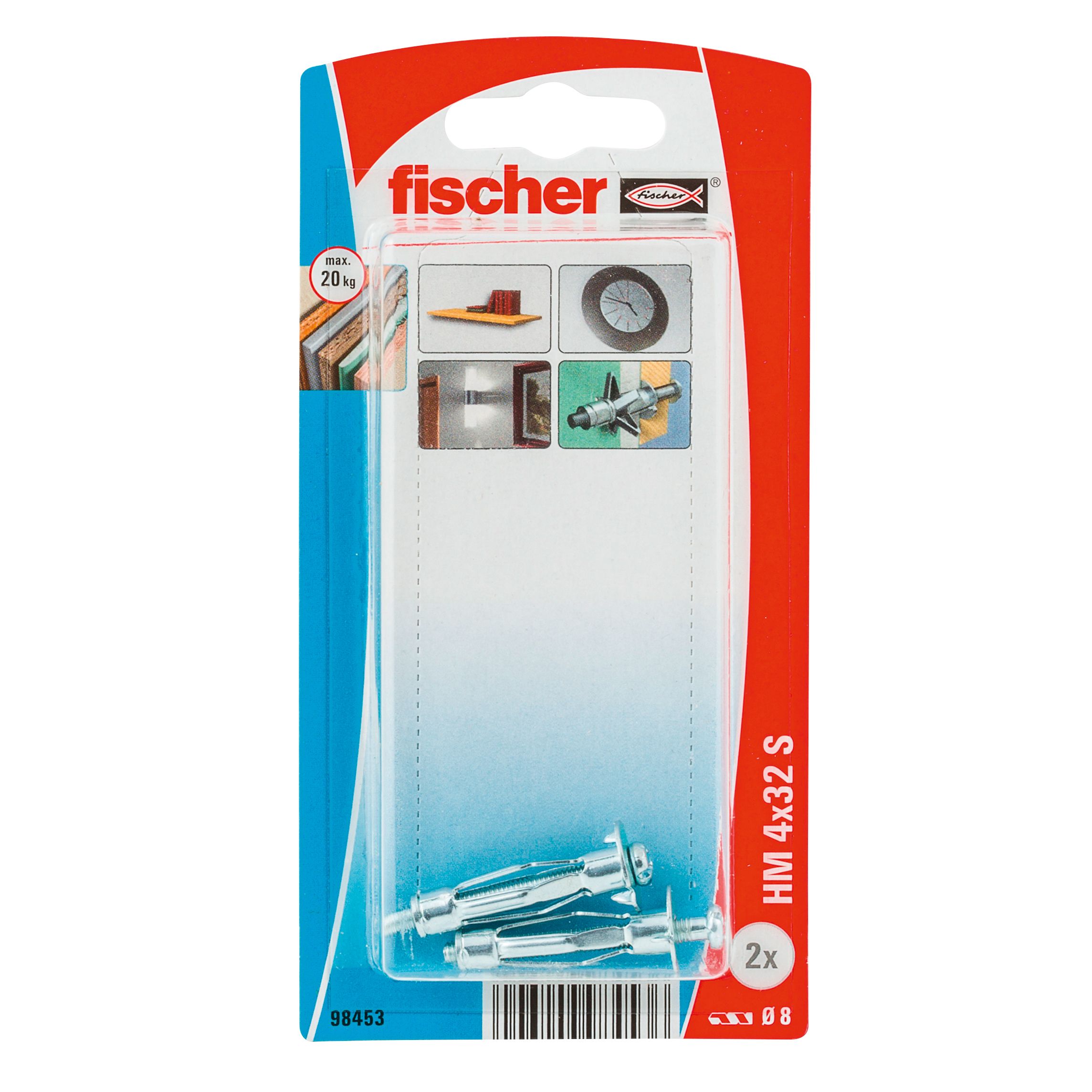 Fischer Steel Hollow wall anchor M4 (L)32mm, Pack of 2 DIY at B&Q