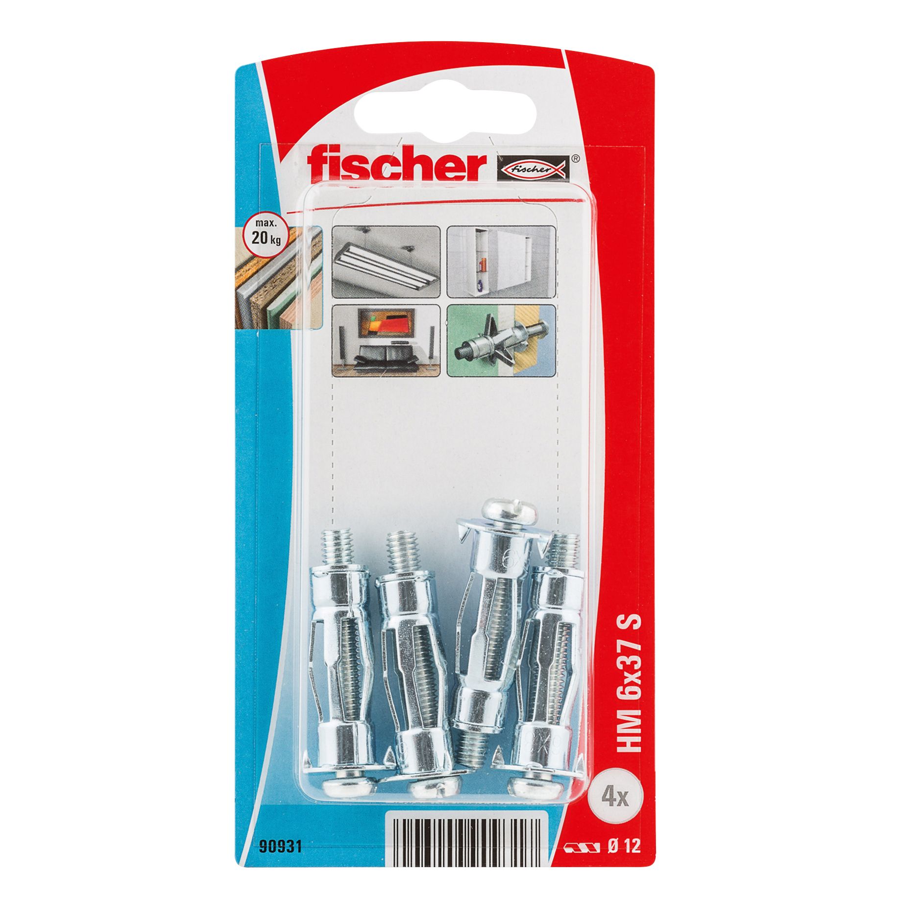 Fischer Steel Hollow wall anchor M6 (L)37mm, Pack of 4 £5.38 at B&Q