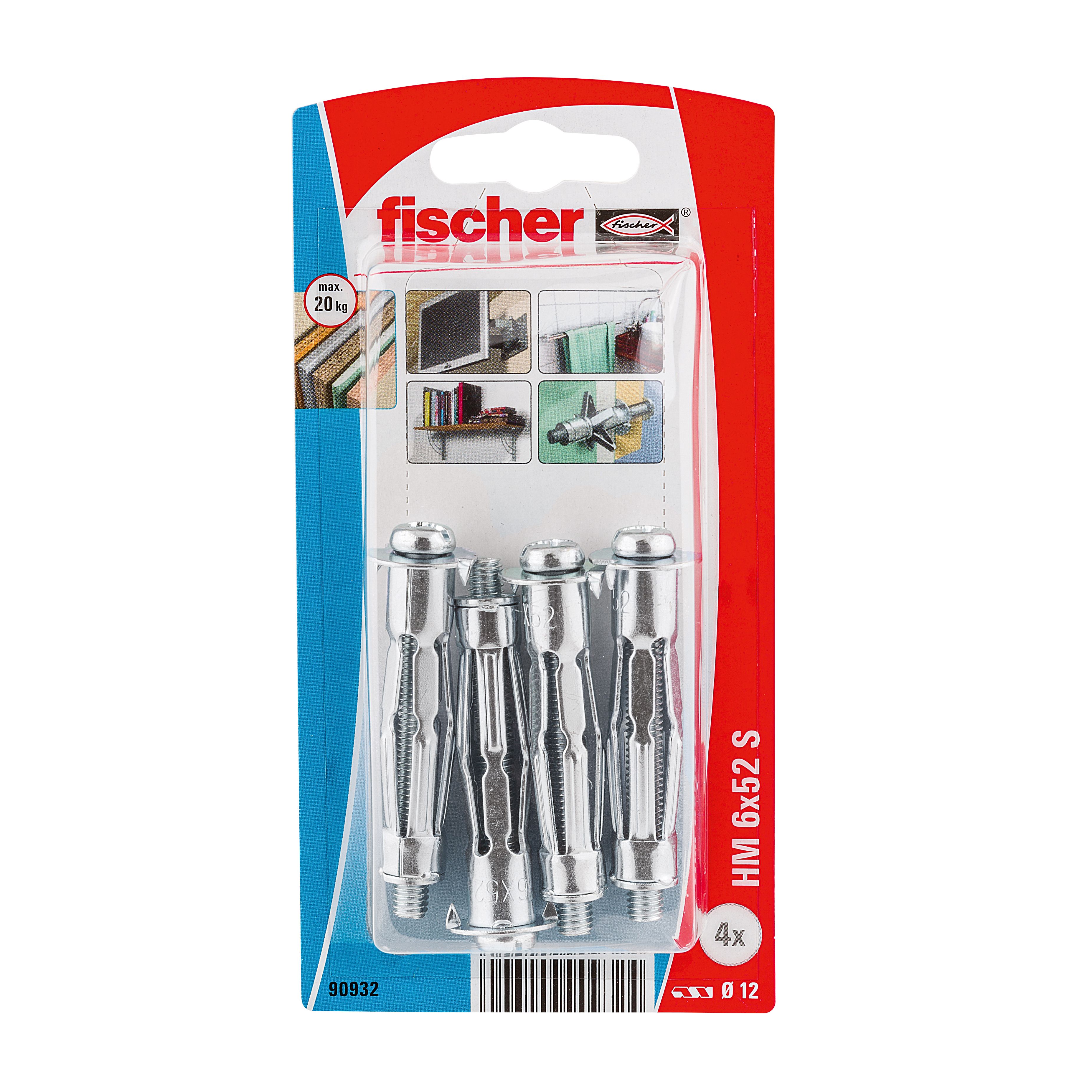 Fischer Steel Hollow wall anchor M6 (L)52mm, Pack of 4 DIY at B&Q
