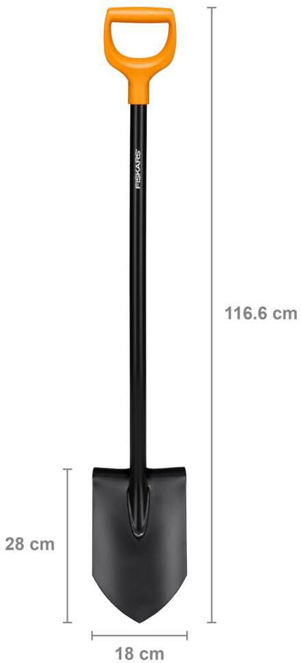 Fiskars Metal Pointed Digging Spade (L) 1166mm x (W) 180mm