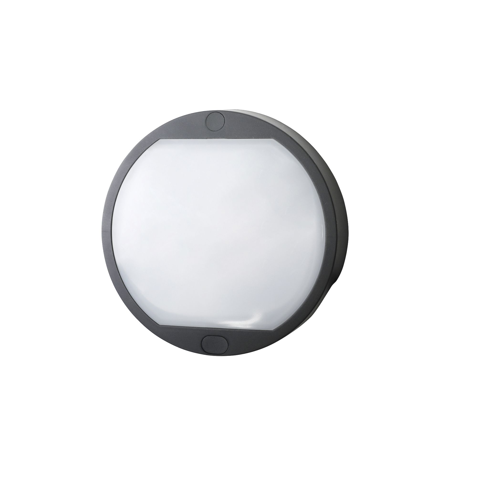 Fixed Black Mains-powered Integrated LED Outdoor Round Wall light 420lm ...